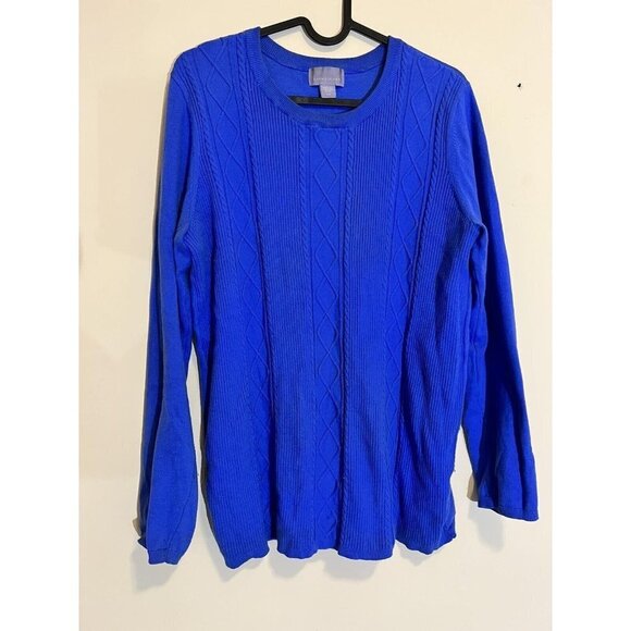 LAURA SCOTT Blue Women Size large Women's blue classic sweater - Picture 2 of 9